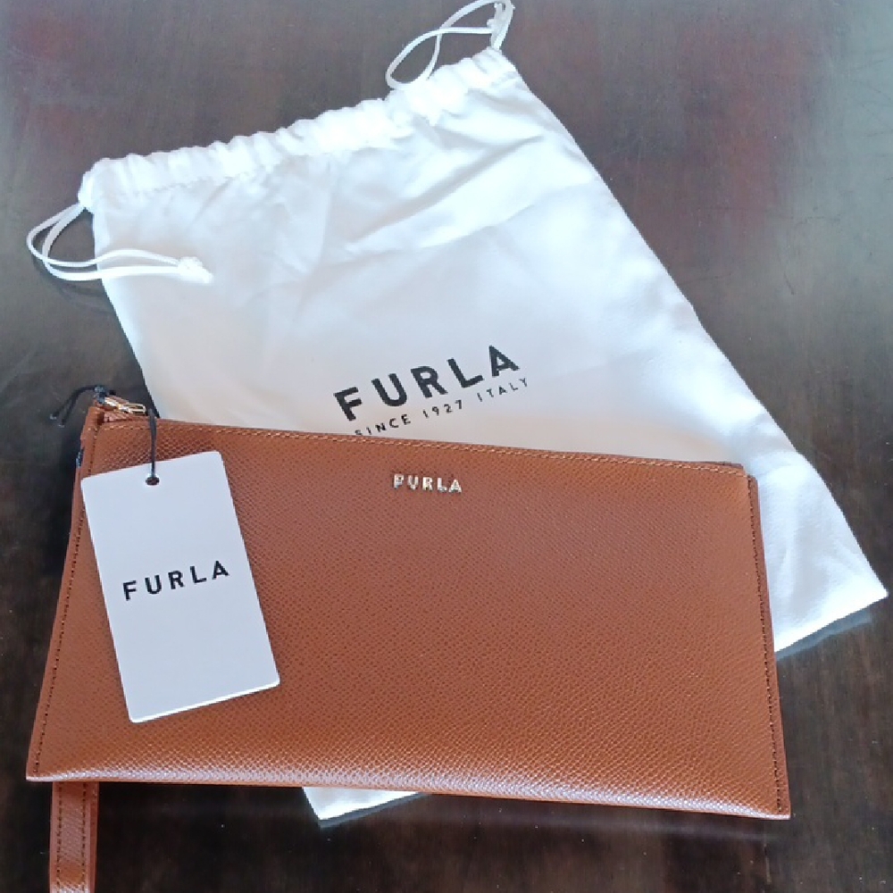 Furla Tan Leather Wristlet